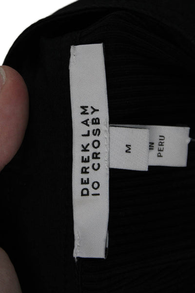 Derek Lam 10 Crosby Womens Black V-Neck Short Sleeve Blouse Size M