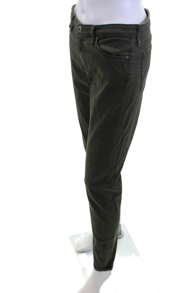 AG Adriano Goldschmied Womens Ankle Cropped Green Pants Size 28