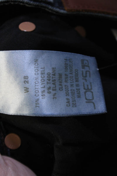 Joes Womens Skinny Jeans Dark Blue Mid Rise Cotton Blend Size 28
