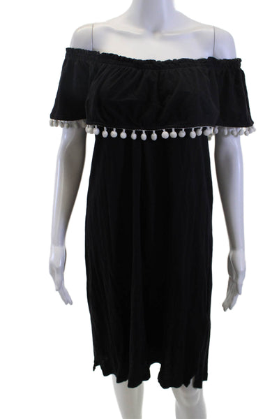 Current/Elliott Women Shift Sundress Black Cotton Short Size 2