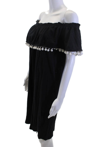 Current/Elliott Women Shift Sundress Black Cotton Short Size 2