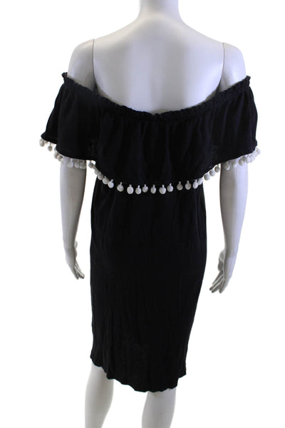 Current/Elliott Women Shift Sundress Black Cotton Short Size 2
