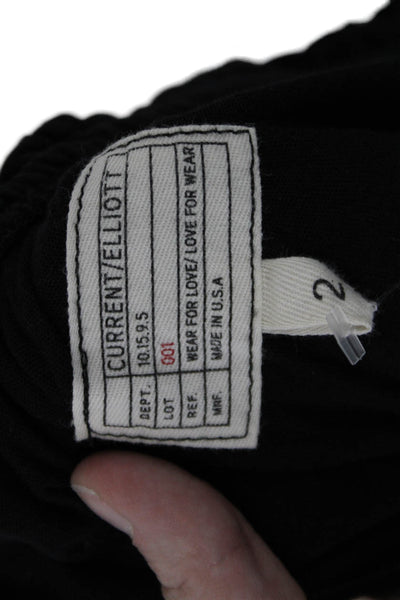 Current/Elliott Women Shift Sundress Black Cotton Short Size 2