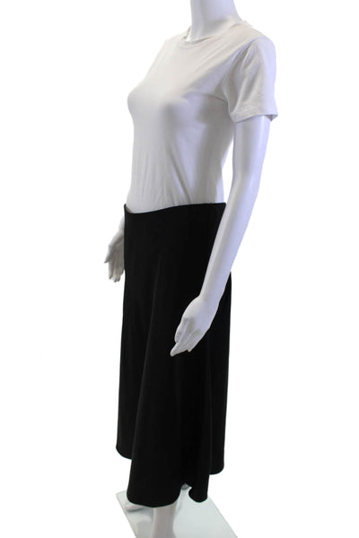 J Crew Womens A-Line Flare Black Long Polyester Skirt Size M