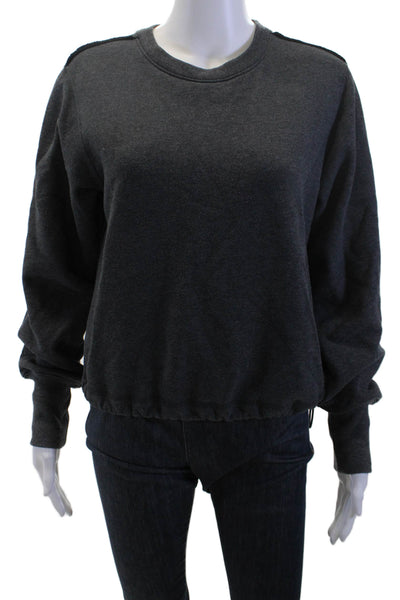 ATM Women Pullover Sweatshirt Dark Gray Crew Neck Long Sleeve Size M