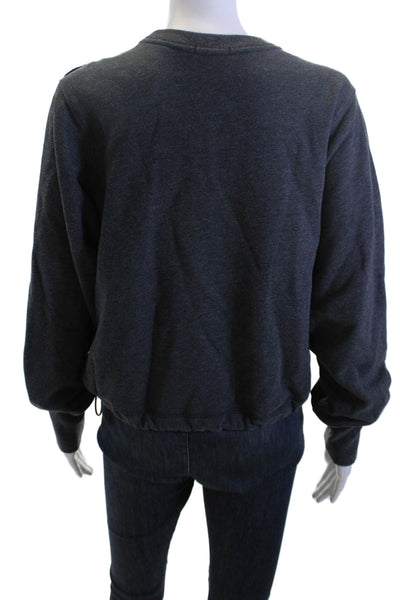 ATM Women Pullover Sweatshirt Dark Gray Crew Neck Long Sleeve Size M