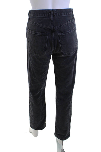 Agolde Unisex Cropped Straight Black High-Rise Jeans Size 25