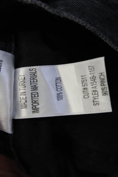 Agolde Unisex Cropped Straight Black High-Rise Jeans Size 25