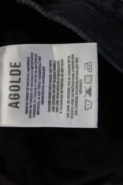 Agolde Unisex Cropped Straight Black High-Rise Jeans Size 25