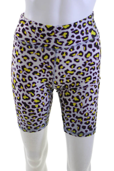 Terez Unisex Black Animal Print Biker Shorts Size S