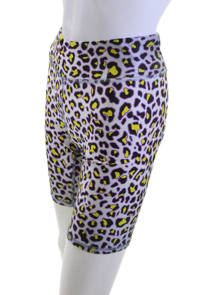 Terez Unisex Black Animal Print Biker Shorts Size S