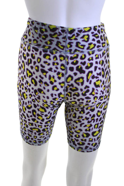 Terez Unisex Black Animal Print Biker Shorts Size S