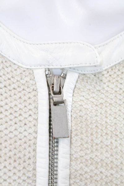 White + Warren Unisex Beige Full-Zip Cardigan Long Sleeve Size L