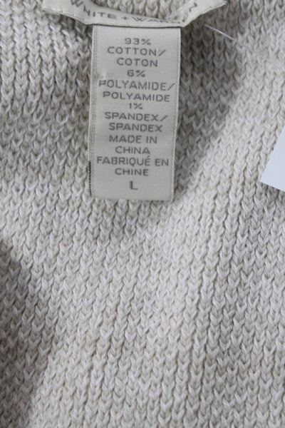 White + Warren Unisex Beige Full-Zip Cardigan Long Sleeve Size L