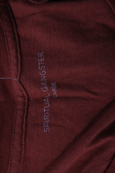 Spiritual Gangster Women Red Love Graphic Basic Tank Cotton Modal Crew Size L