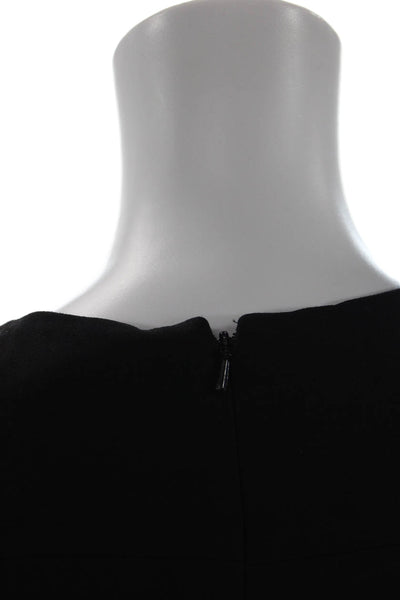 Victoria Beckham Women Black V-Neck Zip Sleeveless Tank Top Designer Size 3