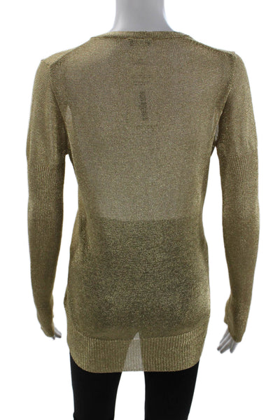 J Crew Womens Cardigan V-Neck Button Beige Solid Long Sleeve Size S