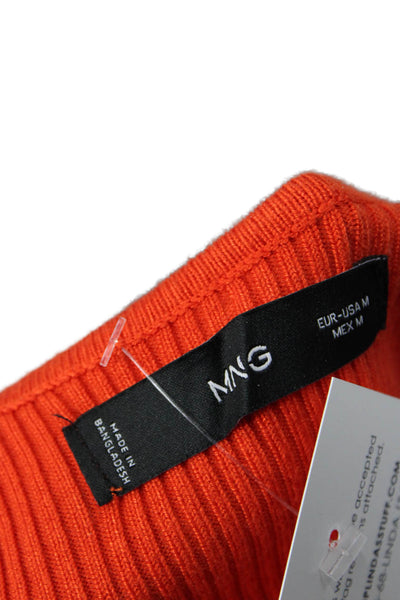 MNG Women Basic Camisole V-Neck Orange Size M