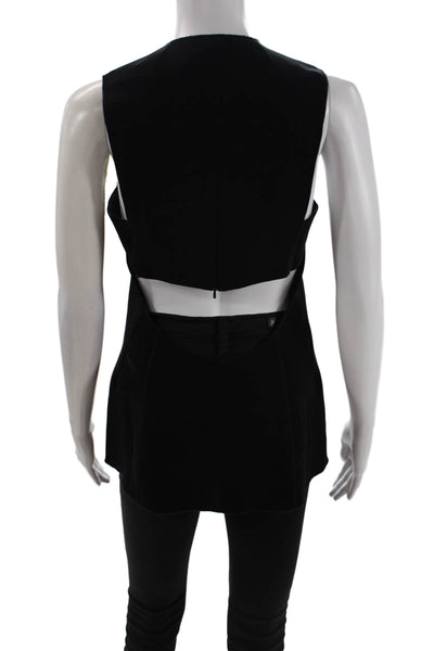 Rag & Bone Women Black V-Neck Tank Sleeveless Size S