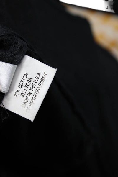 Charles Chang-Lima Womens Black Cotton Lycra Camisole V-Neck Button Size 8