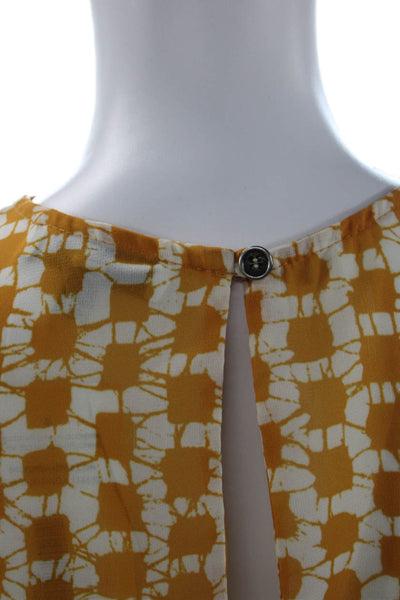 Waverly Grey Women Sleeveless Geometric White Polyester Blouse Size S