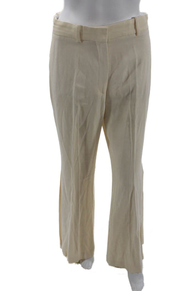 Victoria Beckham Unisex Beige Cotton Dress Pants Hook & Eye Size 6