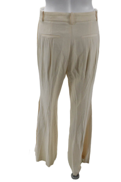 Victoria Beckham Unisex Beige Cotton Dress Pants Hook & Eye Size 6