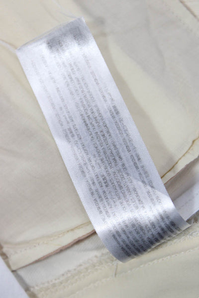 Victoria Beckham Unisex Beige Cotton Dress Pants Hook & Eye Size 6