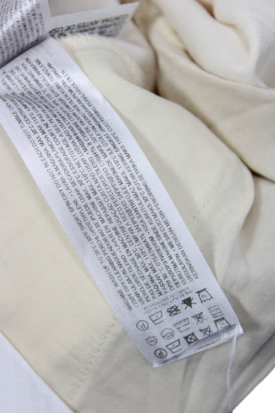 Victoria Beckham Unisex Beige Cotton Dress Pants Hook & Eye Size 6