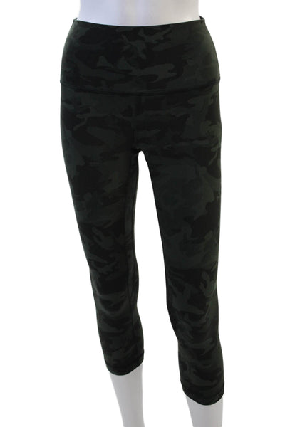 Lululemon Women Cropped Capri Camouflage Black Leggings Size 6