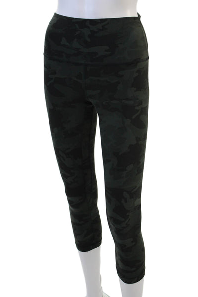 Lululemon Women Cropped Capri Camouflage Black Leggings Size 6