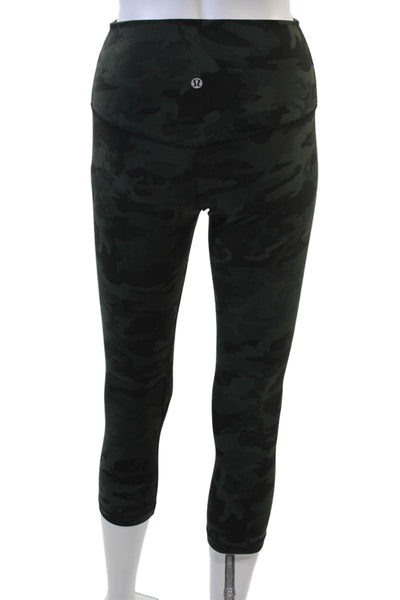 Lululemon Women Cropped Capri Camouflage Black Leggings Size 6