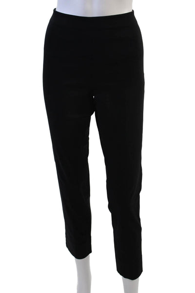 Equestrian Women Ankle Cropped Pants Black Cotton Blend Zip Size S