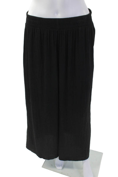 Zara Women Maxi Pants Black Polyester Size L