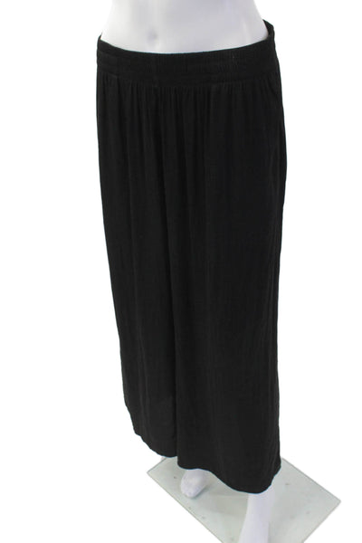 Zara Women Maxi Pants Black Polyester Size L