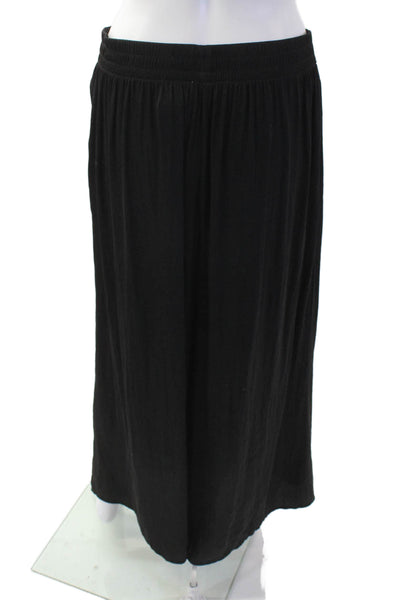 Zara Women Maxi Pants Black Polyester Size L