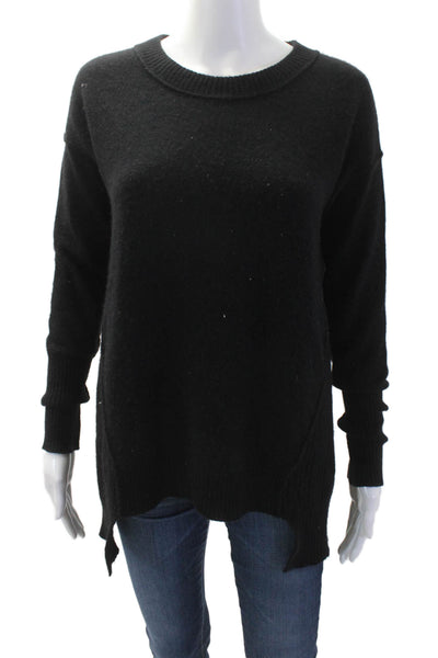 Aqua Cashmere Women 100% Cashmere Pullover Sweater Black Size S