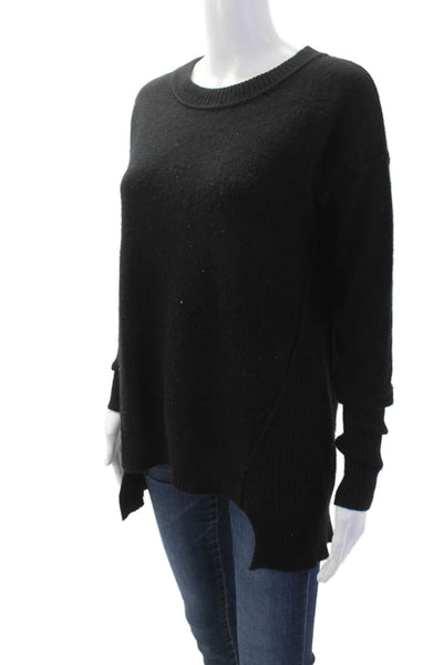 Aqua Cashmere Women 100% Cashmere Pullover Sweater Black Size S
