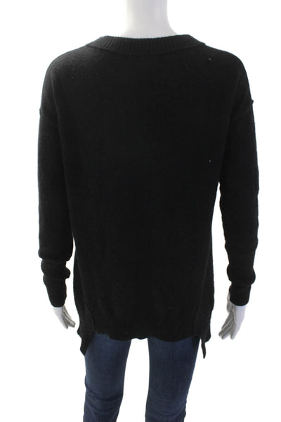 Aqua Cashmere Women 100% Cashmere Pullover Sweater Black Size S