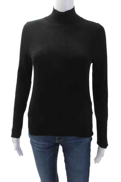 Zara Women Pullover Sweater Black Mock Neck Long Sleeve Size M