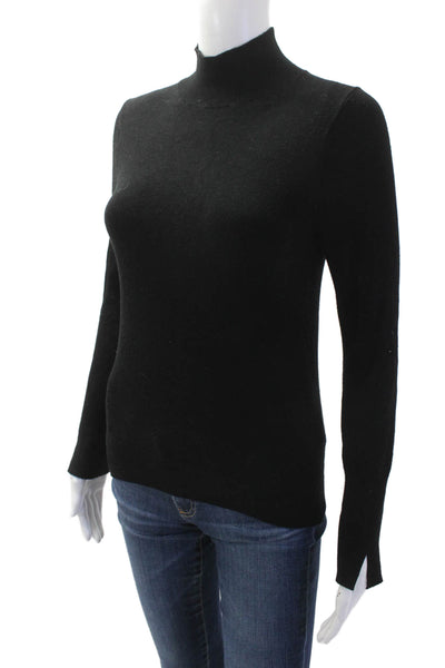Zara Women Pullover Sweater Black Mock Neck Long Sleeve Size M
