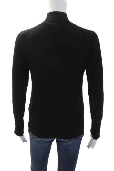 Zara Women Pullover Sweater Black Mock Neck Long Sleeve Size M