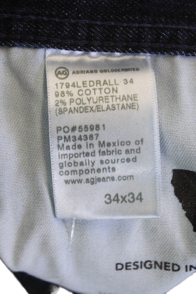 AG Adriano Goldschmied Mens Dark Blue Straight Jeans Size 34