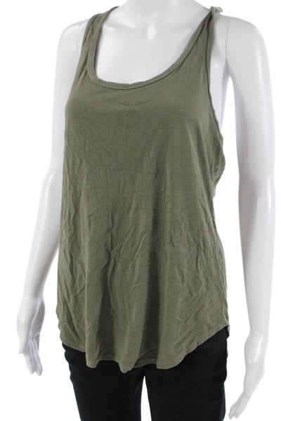Carbon38 Womens Basic Jersey Tank Green Size M