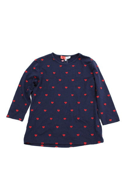 Dot & Line Womens Cotton Geometric Print Long Sleeve Top Blue Size 12