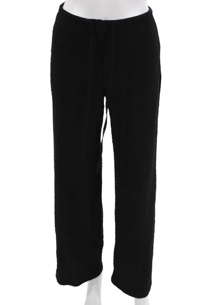 Zara Womens Sweatpants Black Drawstring Bohemian Solid Polyester Size S