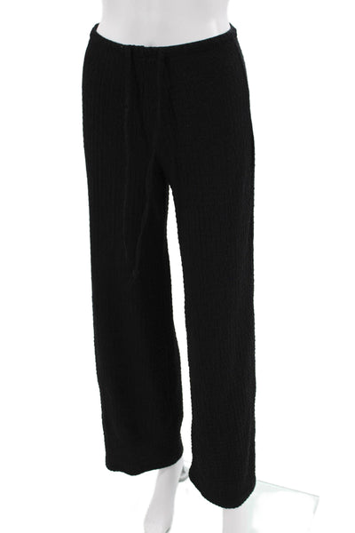 Zara Womens Sweatpants Black Drawstring Bohemian Solid Polyester Size S