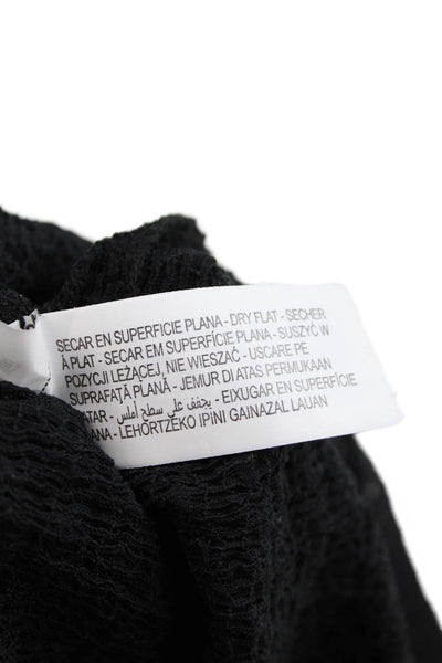 Zara Womens Sweatpants Black Drawstring Bohemian Solid Polyester Size S