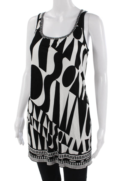 Missoni Women Black Graphic Rayon Viscose Tunic Tank Sleeveless Size 40