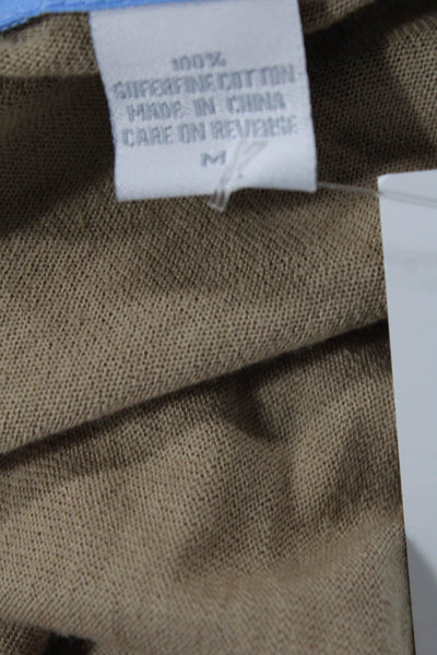 White + Warren Womens Cropped 3/4 Sleeve Beige Sweater Size M
